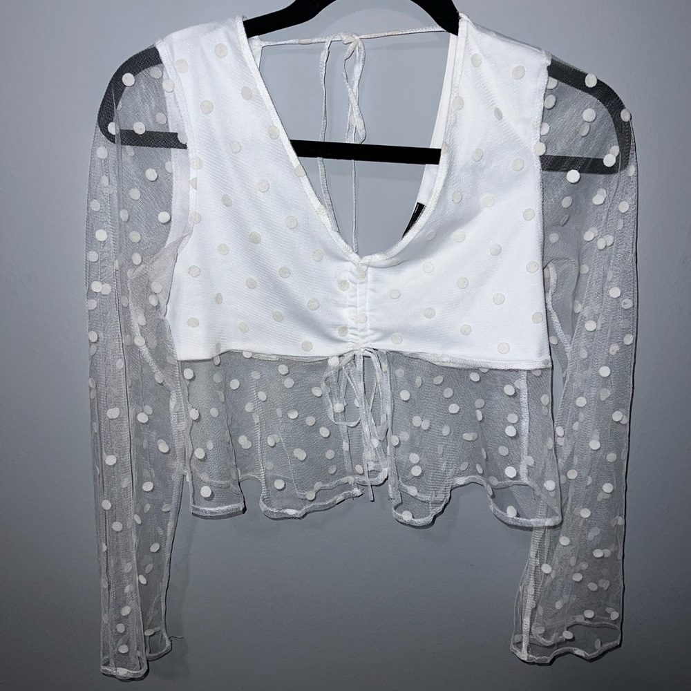 cropped white blouse